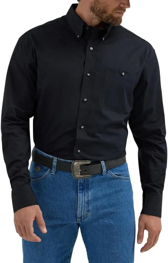 Wrangler Men's George Strait Button Down Long Sleeve Shirt