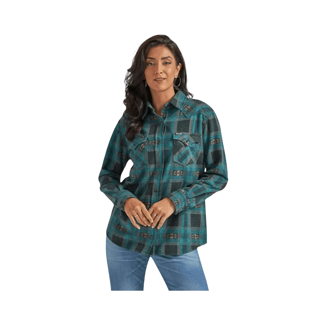 Wrangler Women's Retro Punchy Boyfriend Flannel Shirt