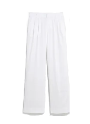 Ws Linen Straight Leg Trouser White Cap