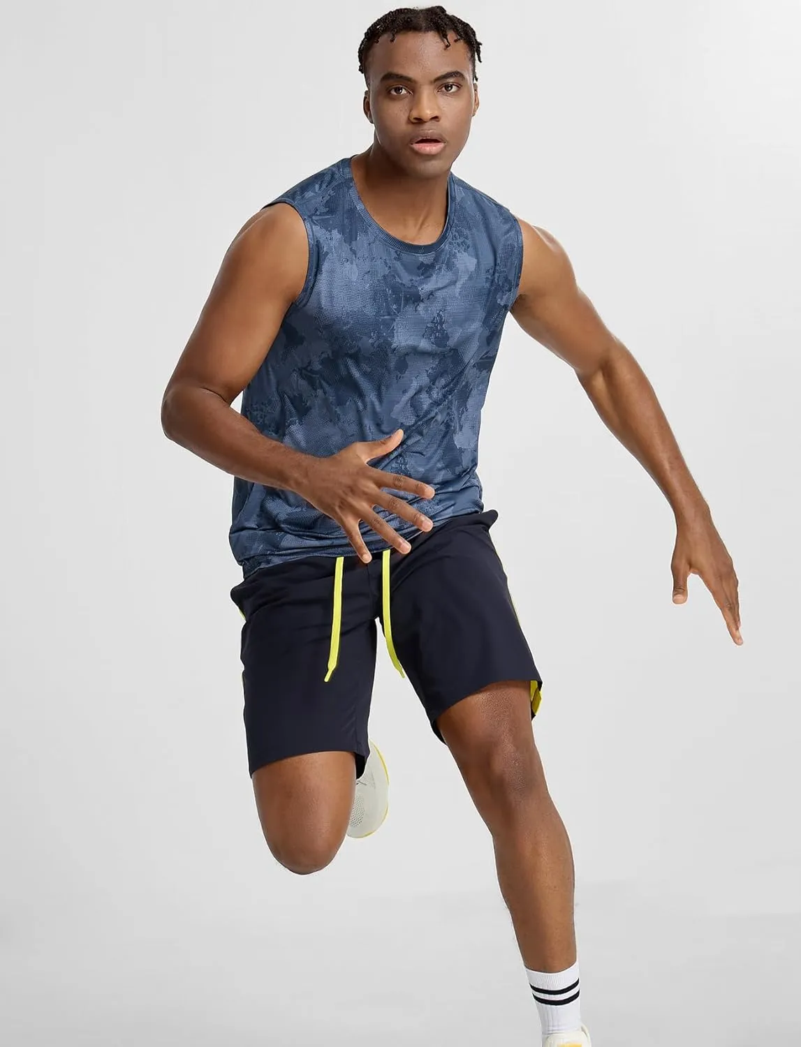 Zengjo Mens Sleeveless Shirts Quick Dry Workout Athletic Running Muscle Tank Top Loose Lightweight
