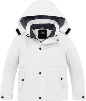 ZSHOW Boys' Waterproof Ski Jacket Hooded Fleece Lined Raincoat Warm Winter Coat